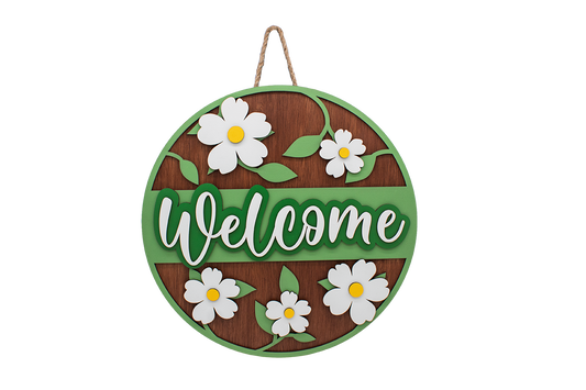 Welcome Sign - Spring Daisies