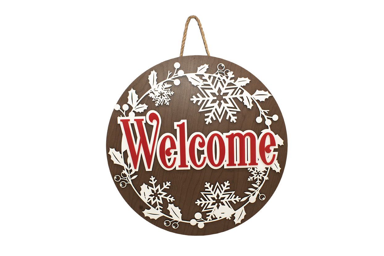 Welcome Sign - Winter Snowflakes