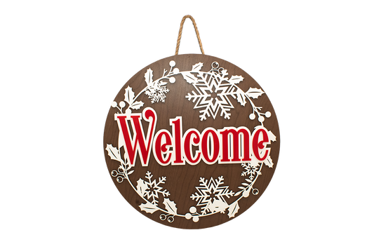 Welcome Sign - Winter Snowflakes
