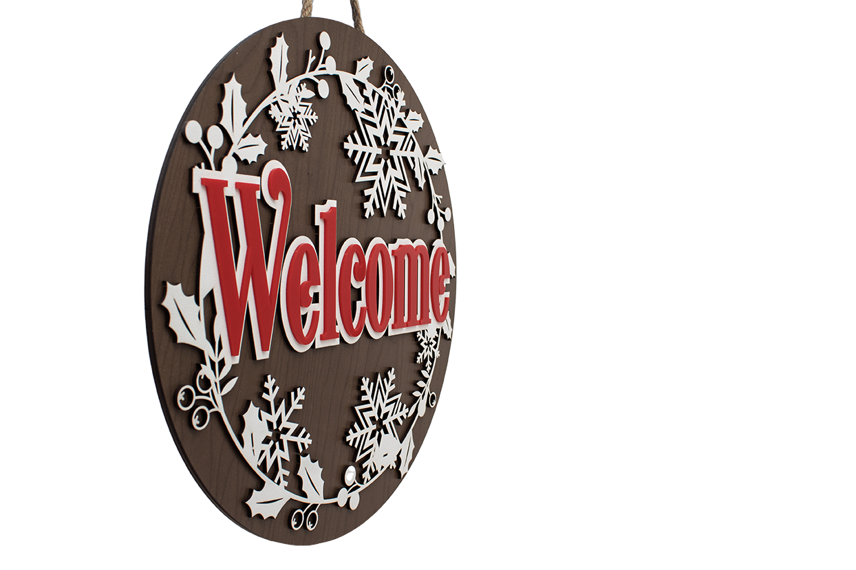 Welcome Sign - Winter Snowflakes