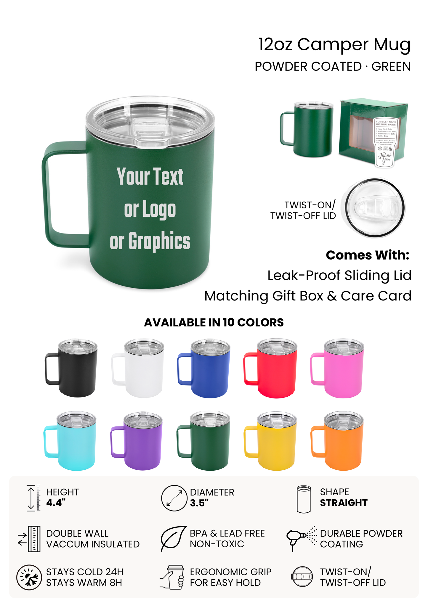 12oz coffee camper mug tumbler