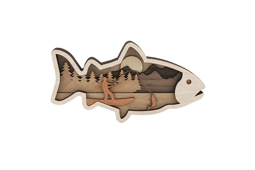 Wall Sign - 3D Fisherman Shadowbox