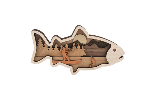 Wall Sign - 3D Fisherman Shadowbox